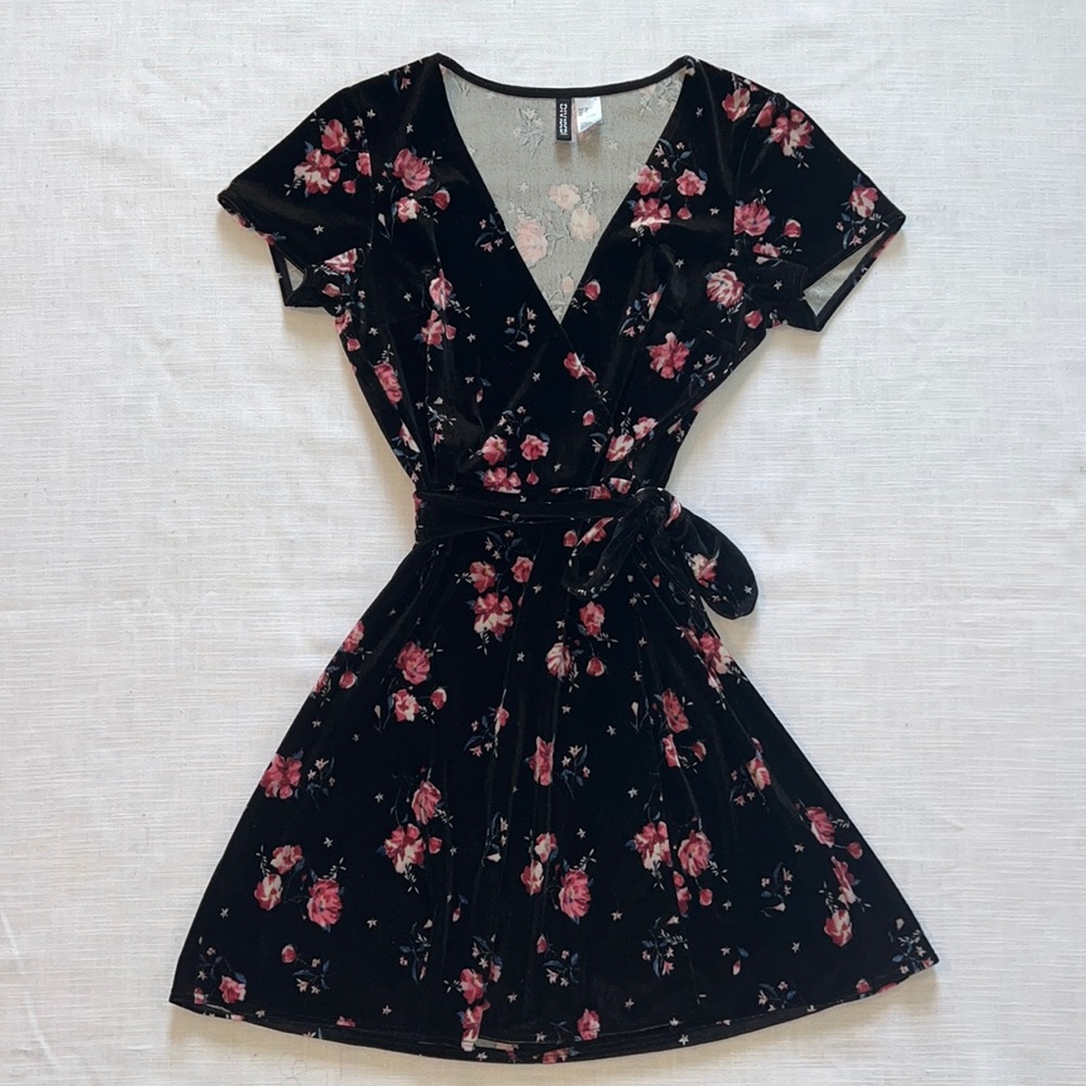 H&M Velvet Wrap Dress
